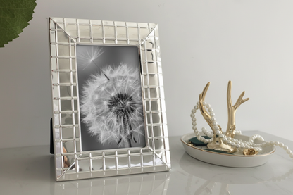 Silver picture frame modern desk decor display