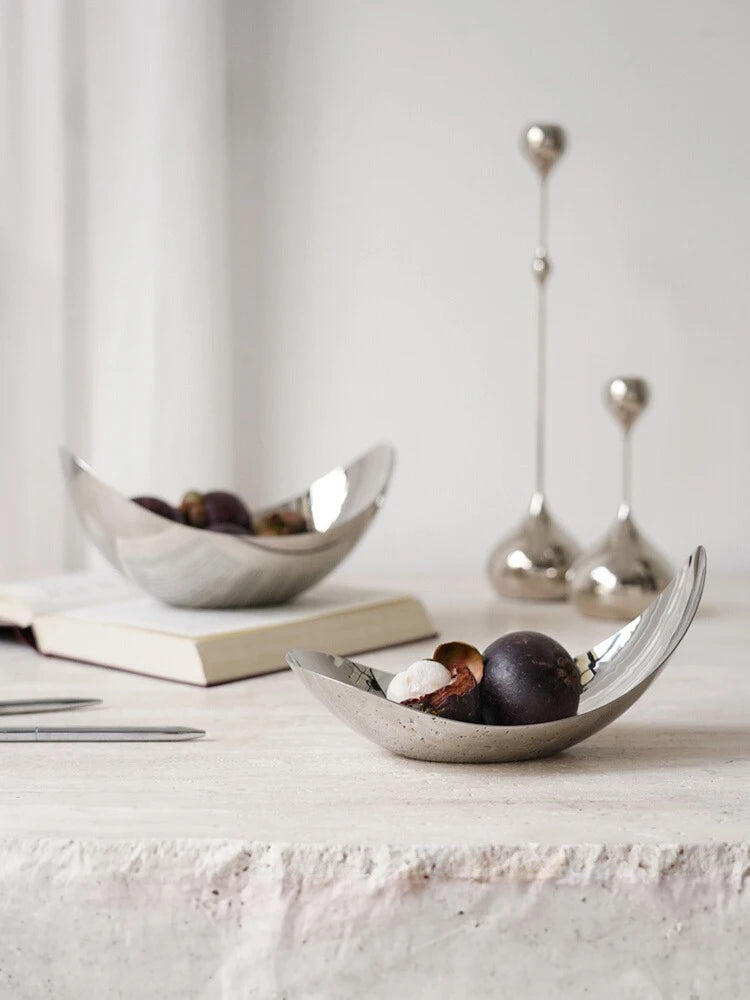 Petal stainless steel decorative bowl modern table centerpiece