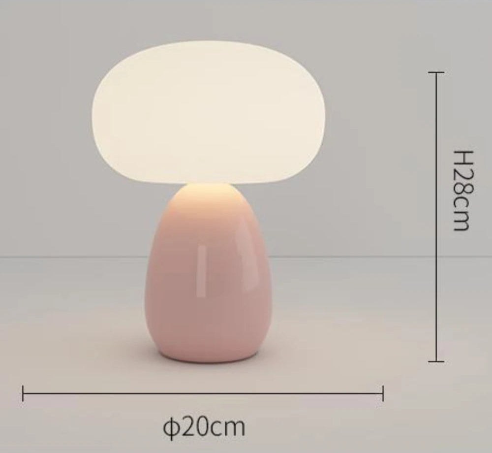 Pink Cream Mushroom Table Lamp