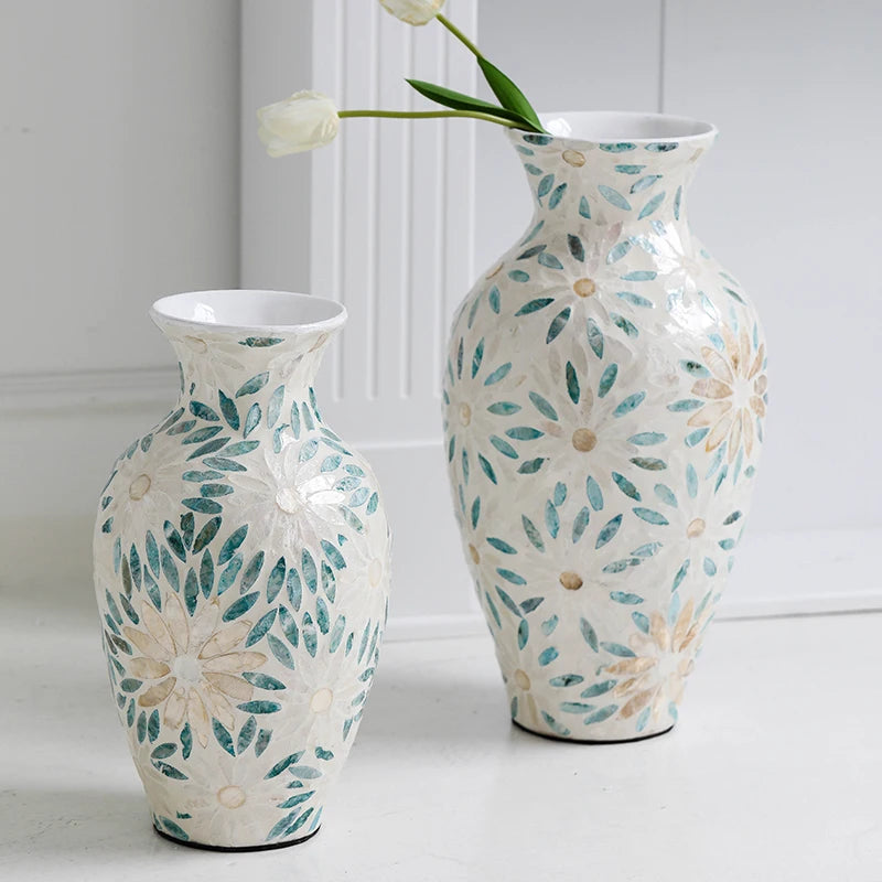 Light Blue Shell Vase