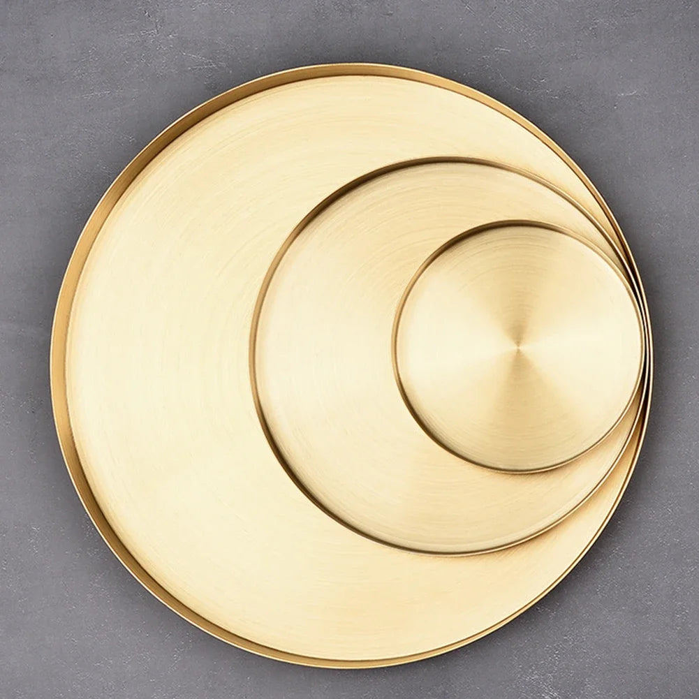 Stainless Steel Golden Plates