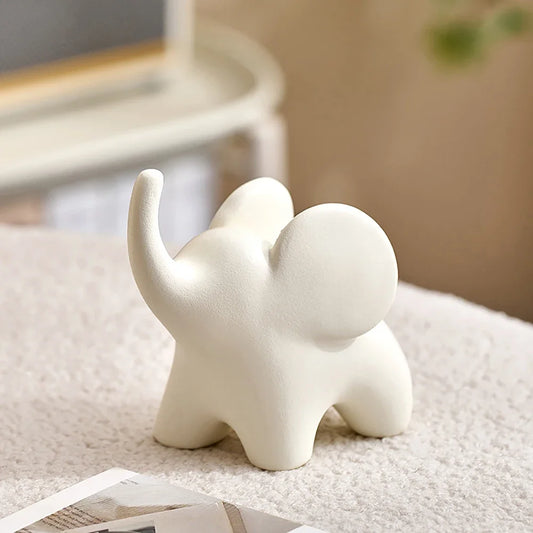 Small ceramic elephant decor in modern interior