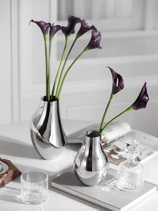 Dazzling Metal Flower Vases