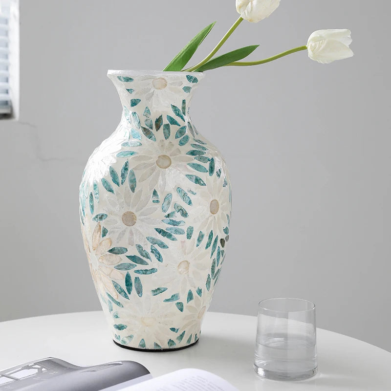 Light Blue Shell Vase