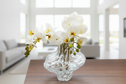 Elegant frosted vase for flowers modern interior styling