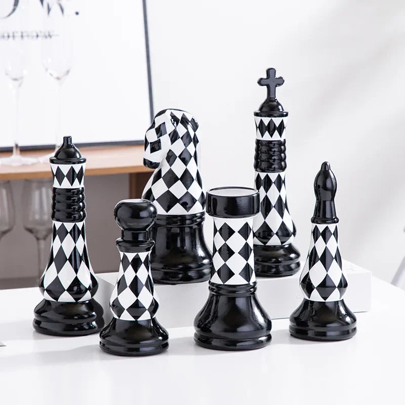 black and white chess decor luxury home styling