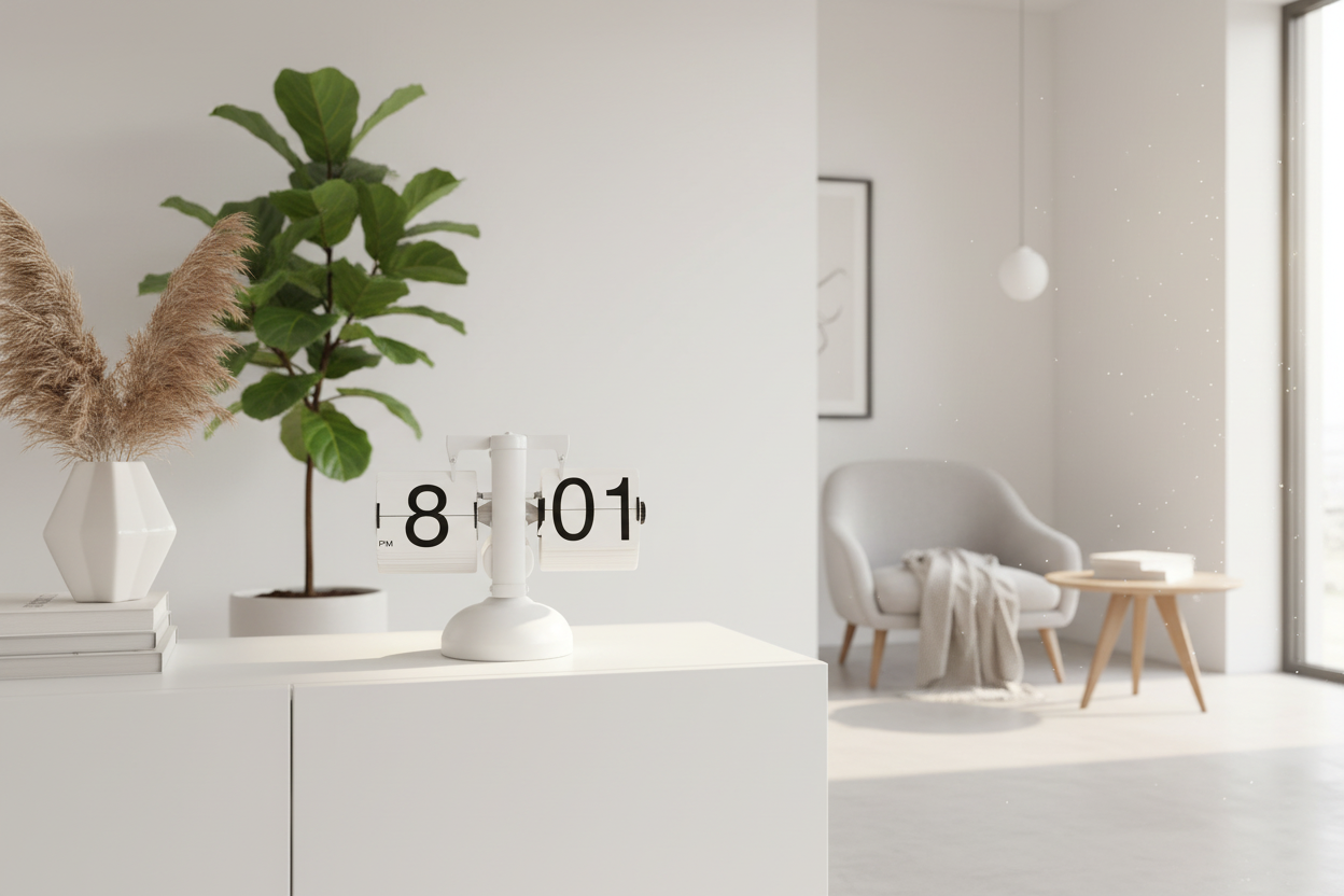 Automatic flip clock vintage style interior