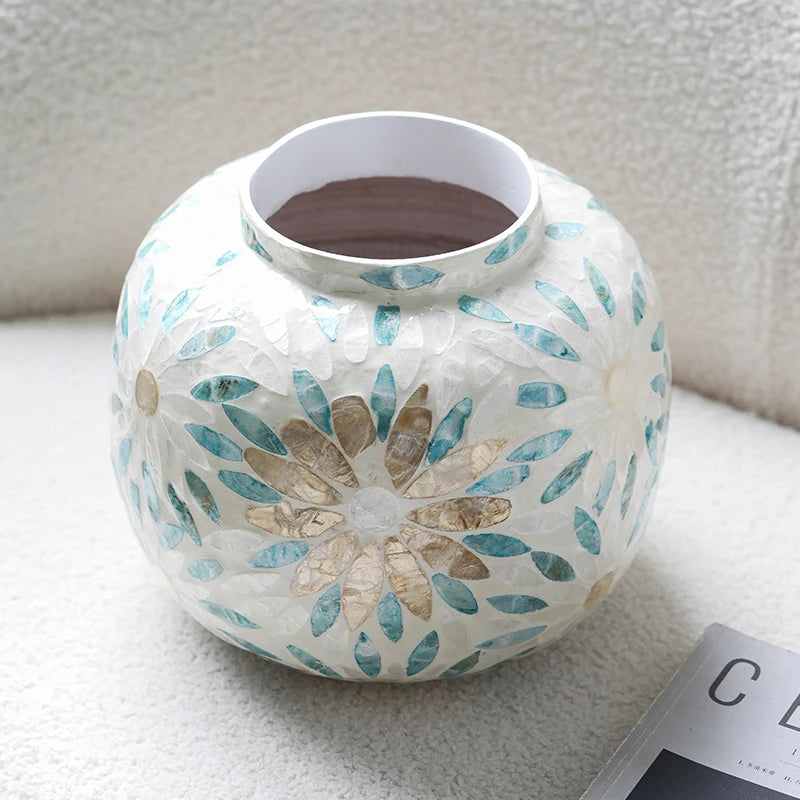 Light Blue Shell Vase