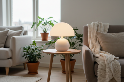 Elegant cream table lamp soft warm lighting decor