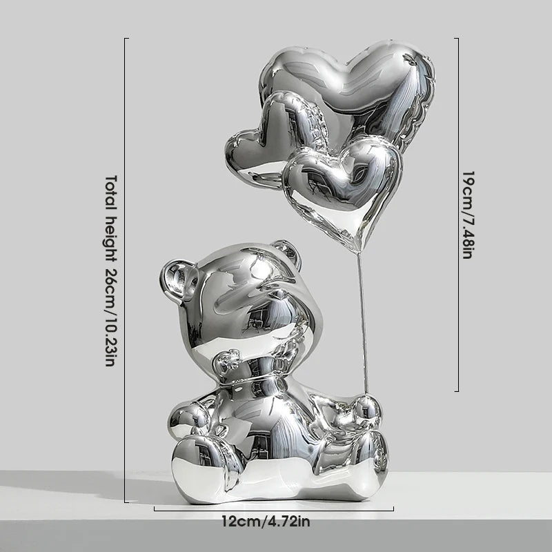 Silver Love Bear Figurine