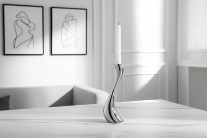 Elegant curved candle holder minimalist interior styling