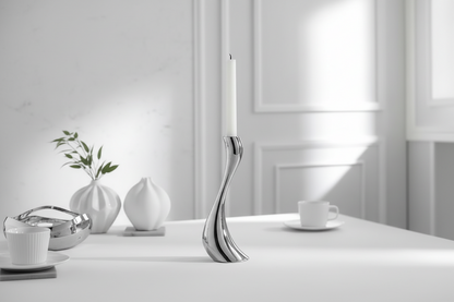 Sculptural swan candlestick home decor accent