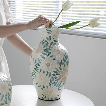 Light Blue Shell Vase