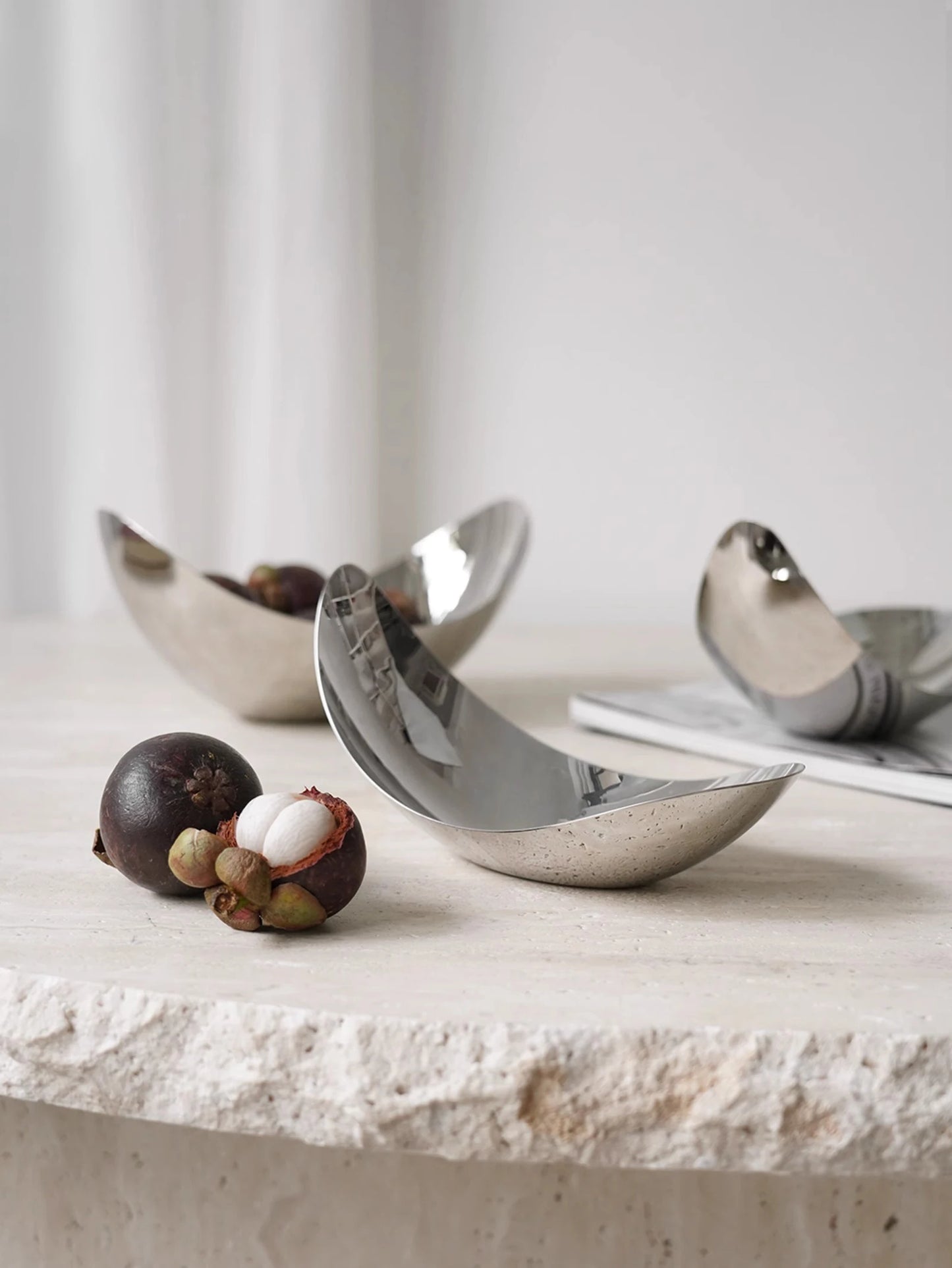 Modern petal metal bowl coffee table decor accent