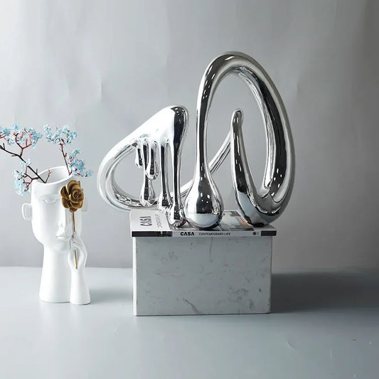 Abstract water drop sculpture modern decorative art piece