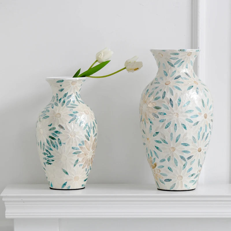 Light Blue Shell Vase