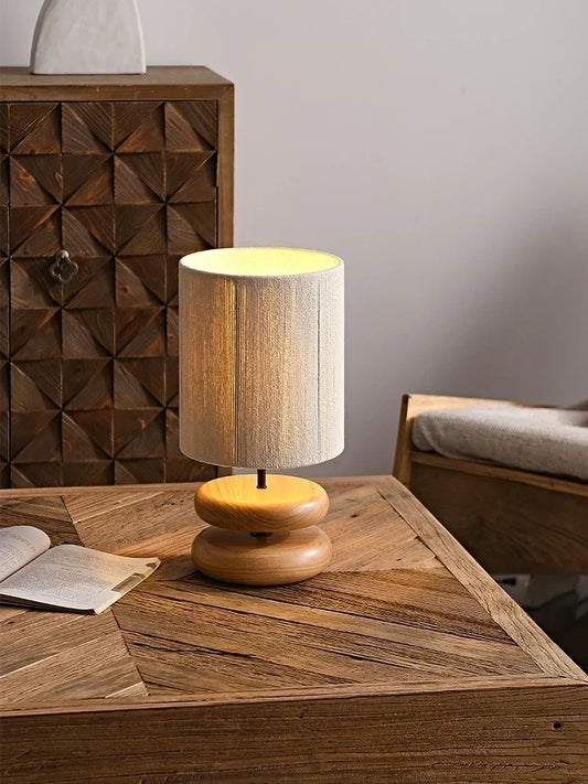 Japanese style table lamp shade and base for a cozy decor