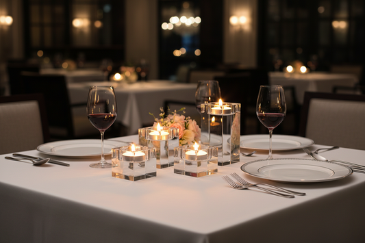 Elegant glass candle holders table centerpiece decor