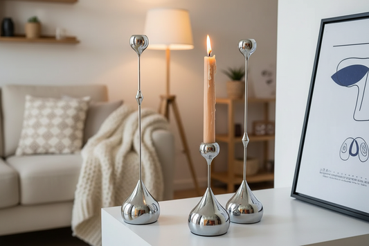 Beautiful ceramic candlestick set for a cozy home decor
