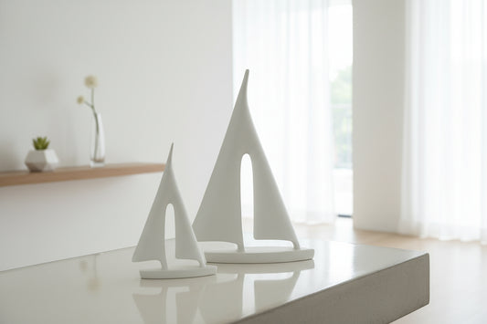 Minimalist sailboat decor coastal home styling