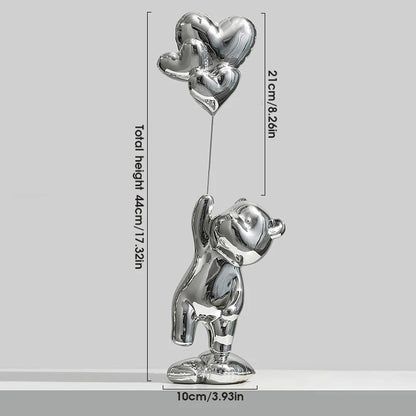 Silver Love Bear Figurine