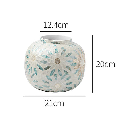 Light Blue Shell Vase