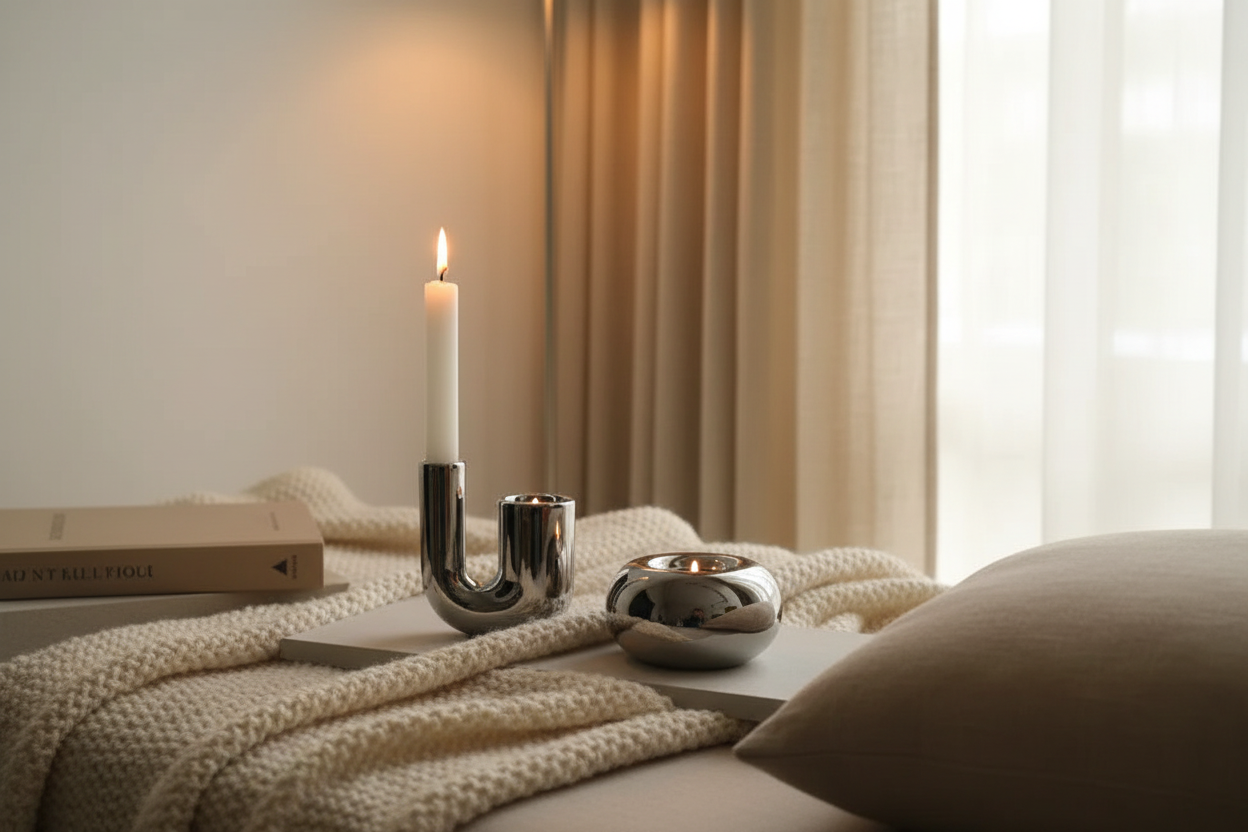 Sculptural geometric candlestick modern table decor