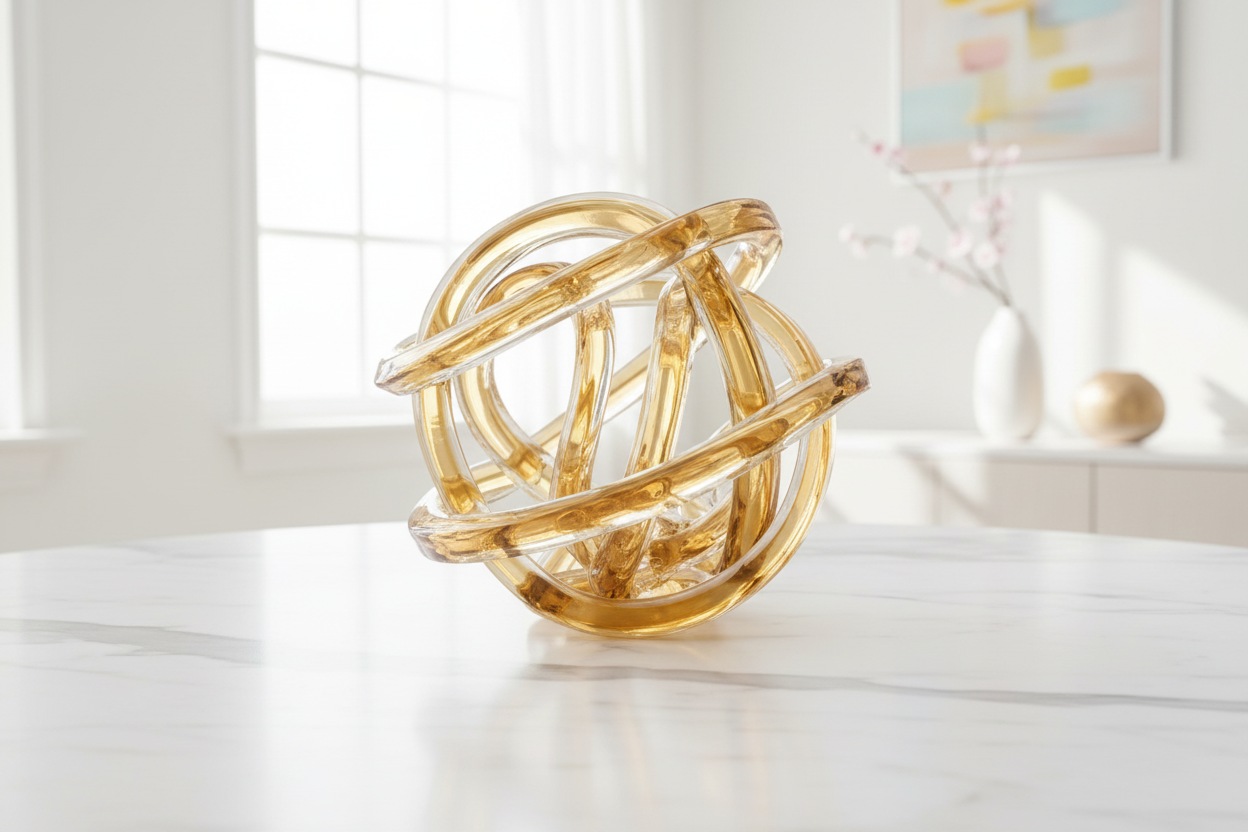 Twisted glass decoration modern sculptural decor