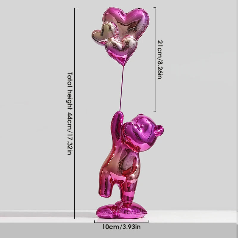 Magenta Love Bear Figurine