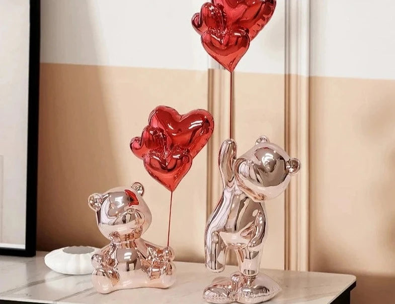 Pink Love Bear Figurines