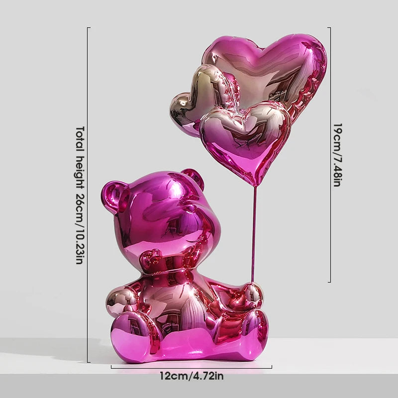 Magenta Love Bear Figurine